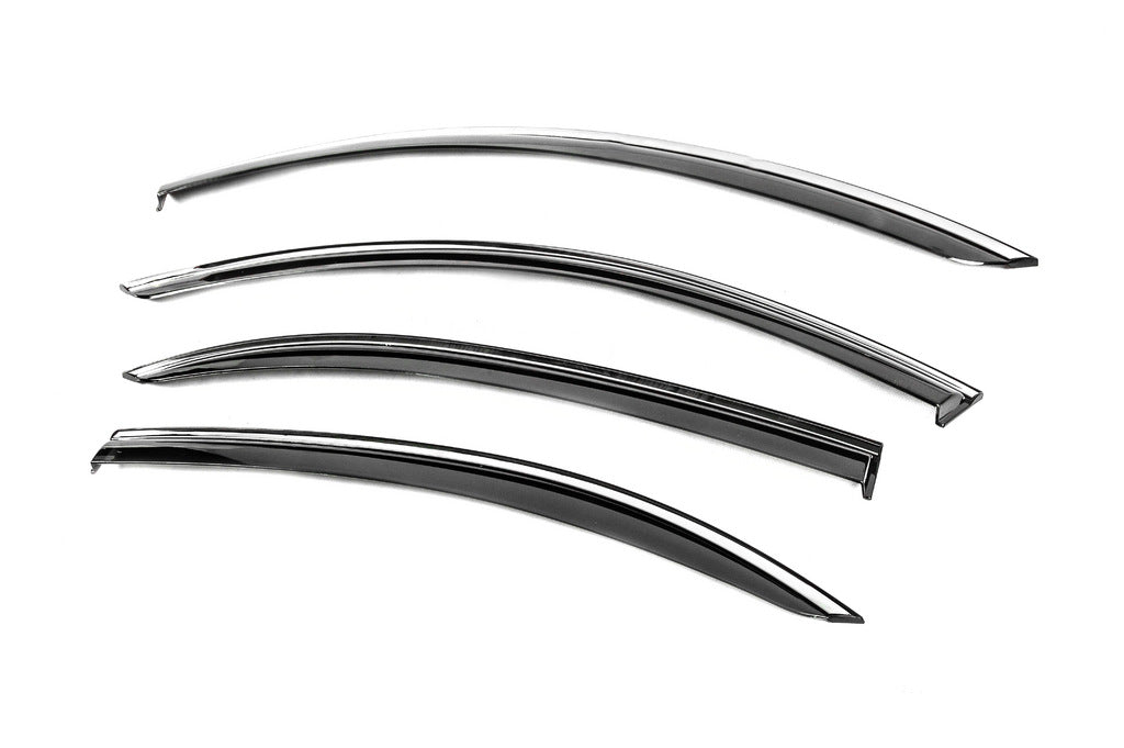 Window Deflectors with Chrome Trim Niken Luxury (Long, 4 pcs) for Mercedes S-сlass W221 2005-2013 - image 2