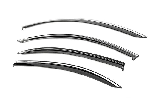 Window Deflectors with Chrome Trim Niken Luxury (Long, 4 pcs) for Mercedes S-сlass W221 2005-2013 - image 2