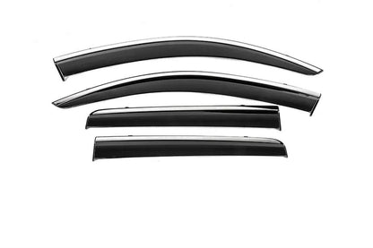 Window Deflectors with Chrome Trim Niken Luxury (4 pcs) for Mitsubishi Outlander 2012-2021 - image 1