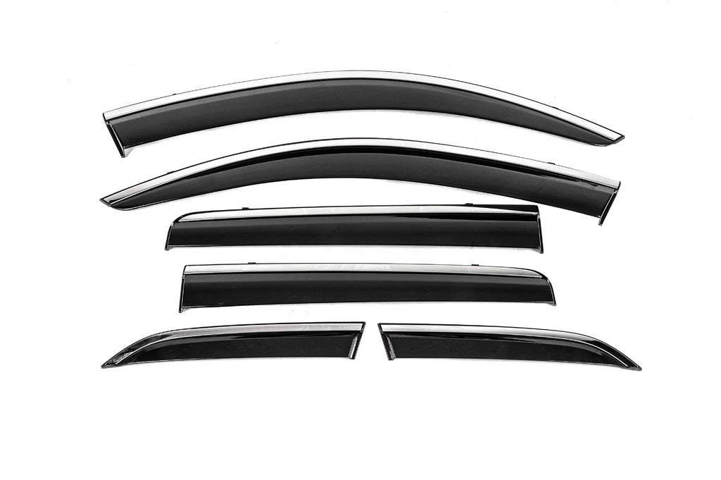 Window Deflectors with Chrome Trim Niken Luxury (6 pcs) for Mitsubishi Outlander 2012-2021 - image 1
