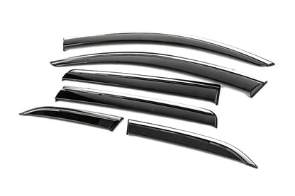 Window Deflectors with Chrome Trim Niken Luxury (6 pcs) for Mitsubishi Outlander 2012-2021 - image 2