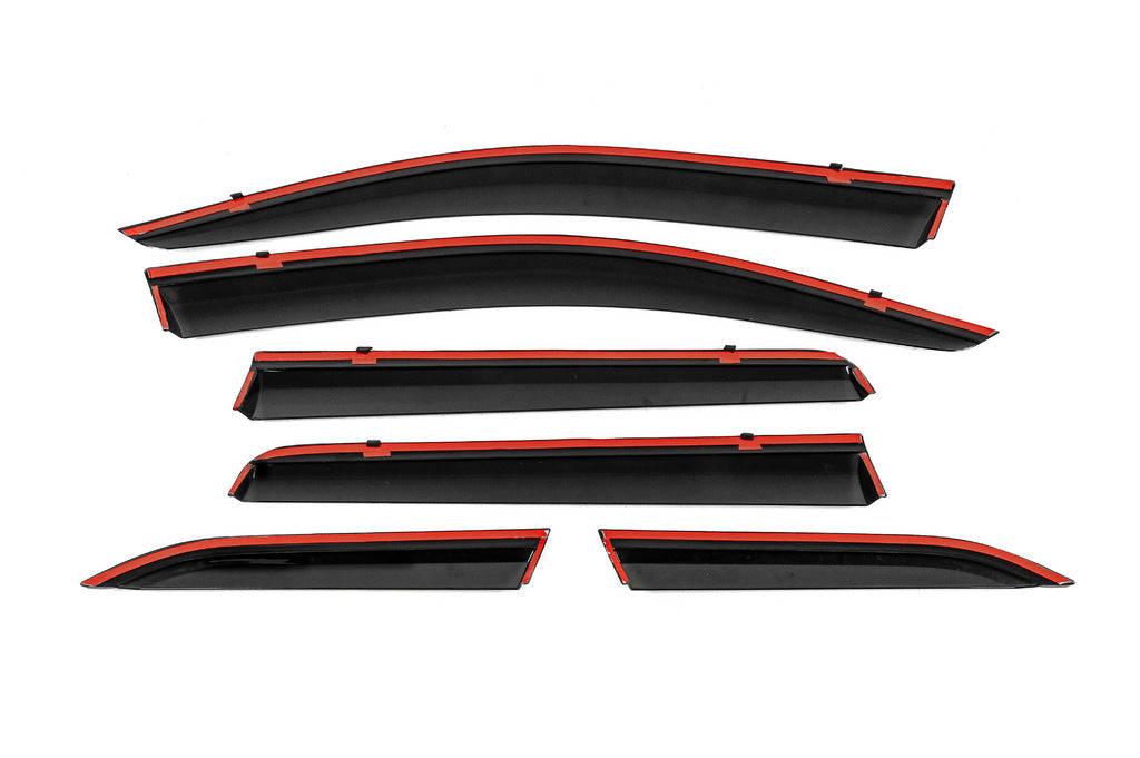 Window Deflectors with Chrome Trim Niken Luxury (6 pcs) for Mitsubishi Outlander 2012-2021 - image 3