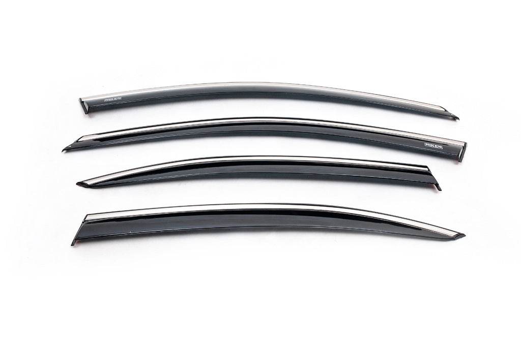 Window vents with chrome LiftBack (4 PCs, Niken) for Skoda Octavia III A7 2013-2019 - Reelken Auto