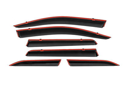 Window Deflectors with Chrome Trim Niken Luxury (6 pcs) for Mitsubishi Outlander 2012-2021 - image 3