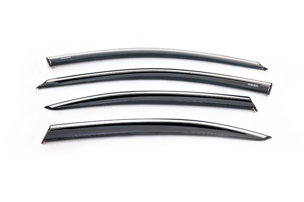 Window Deflectors with Chrome Trim LiftBack (4 pcs, Niken) for Skoda Octavia III A7 2013-2019 - image 2