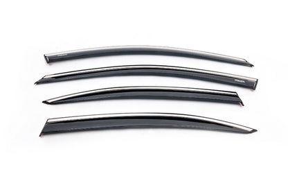 Window Deflectors with Chrome Trim LiftBack (4 pcs, Niken) for Skoda Octavia III A7 2013-2019 - image 2