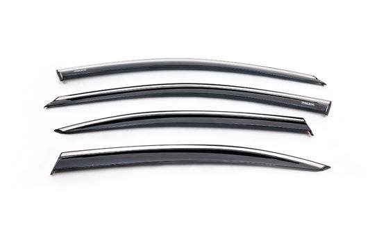 Window Deflectors with Chrome Trim LiftBack (4 pcs, Niken) for Skoda Octavia III A7 2013-2019 - image 2