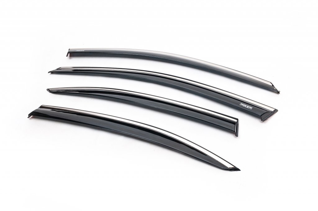 Window Deflectors with Chrome Trim LiftBack (4 pcs, Niken) for Skoda Octavia III A7 2013-2019 - image 3