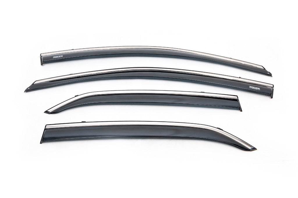 Window vents with chrome (4 PCs, Niken) for Toyota Corolla 2007-2013 - Reelken Auto
