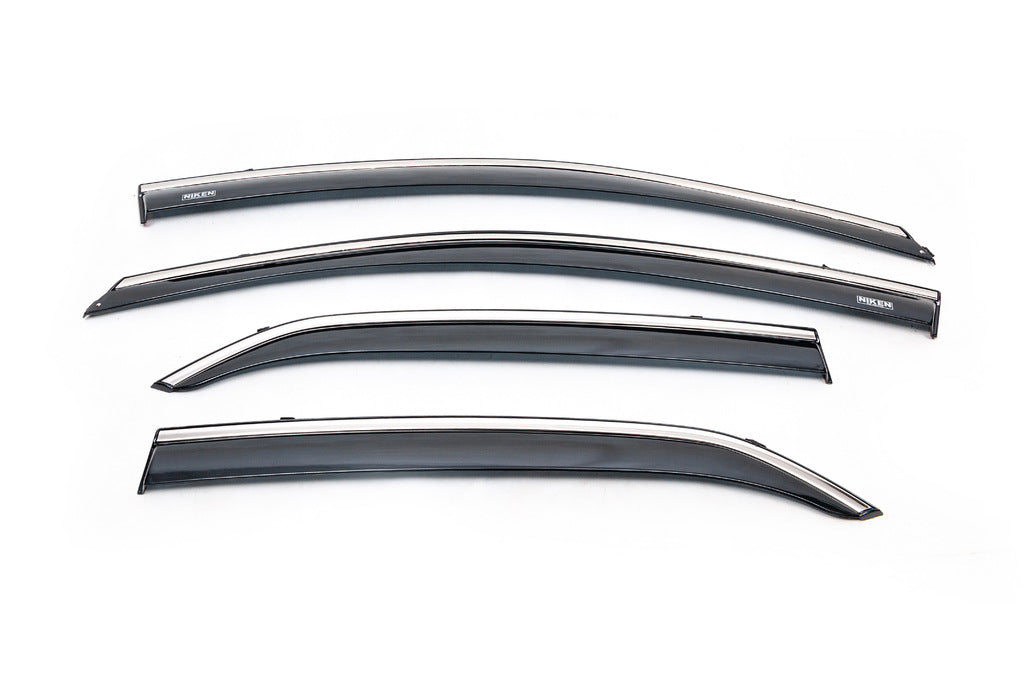 Window deflectors with chrome trim (4 pcs, Niken) for Toyota Corolla 2007-2013 - image 2