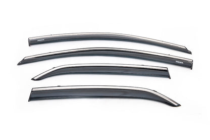 Window deflectors with chrome trim (4 pcs, Niken) for Toyota Corolla 2007-2013 - image 2
