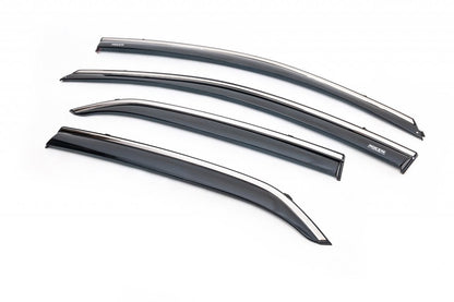 Window deflectors with chrome trim (4 pcs, Niken) for Toyota Corolla 2007-2013 - image 1