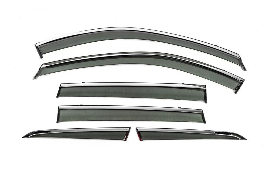 Window Deflectors with Chrome Trim Niken Luxury (For X-trail, 6 pcs) for Nissan X-trail T33/Rogue 2022- - image 1