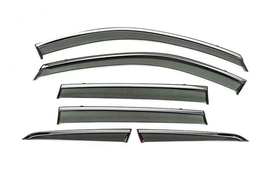 Window Deflectors with Chrome Trim Niken Luxury (For X-trail, 6 pcs) for Nissan X-trail T33/Rogue 2022- - image 1