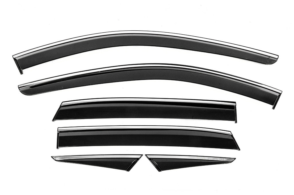 Window Deflectors with Chrome Trim Niken Luxury (6 pcs) for Nissan Qashqai 2021- - image 1