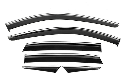 Window Deflectors with Chrome Trim Niken Luxury (6 pcs) for Nissan Qashqai 2021- - image 1