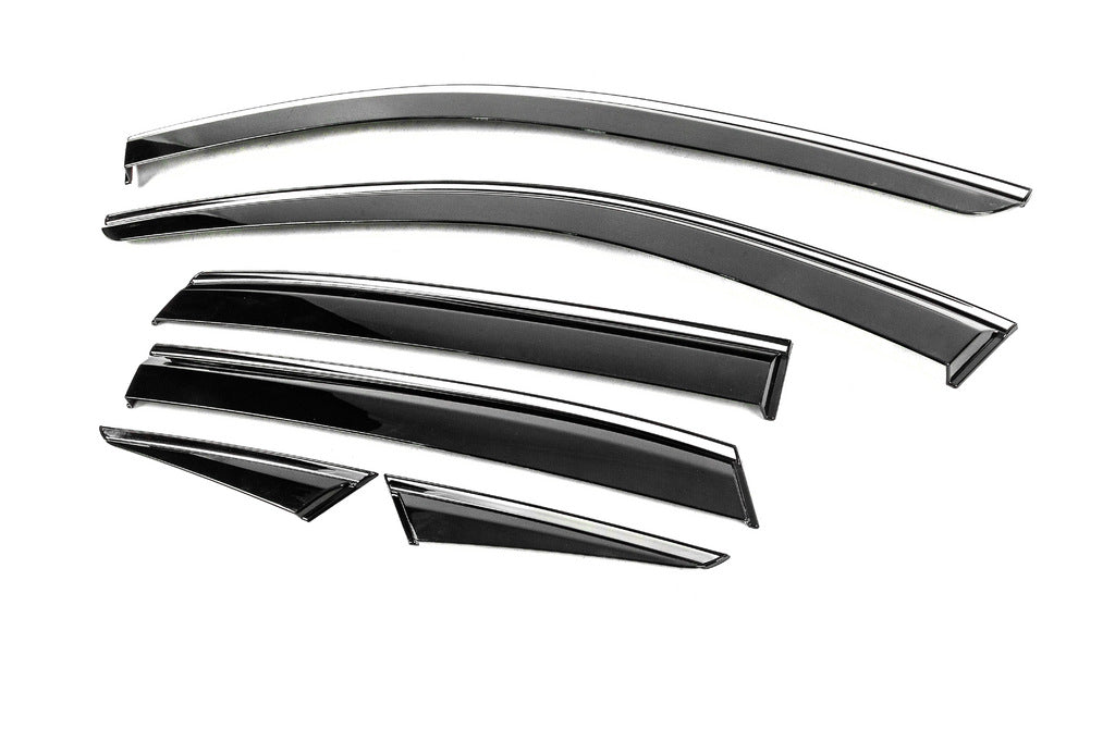 Window Deflectors with Chrome Trim Niken Luxury (6 pcs) for Nissan Qashqai 2021- - image 2