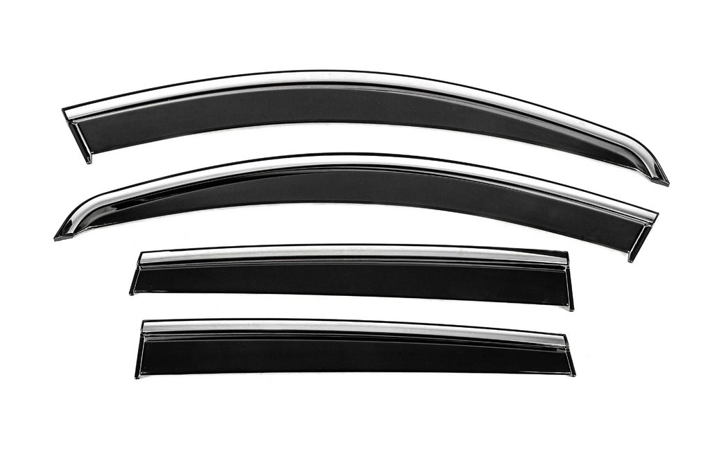 Window Deflectors with Chrome Trim Niken Luxury (4 pcs) for Dacia Duster 2008-2018 - image 1