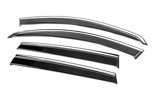 Window Deflectors with Chrome Trim Niken Luxury (4 pcs) for Dacia Duster 2008-2018 - image 2