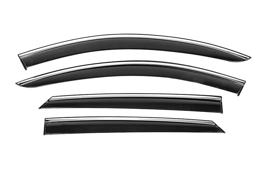 Window Deflectors with Chrome Trim Niken Luxury (4 pcs) for Renault Logan MCV 2013-2022 - image 1