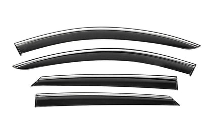 Window Deflectors with Chrome Trim Niken Luxury (4 pcs) for Renault Logan MCV 2013-2022 - image 1