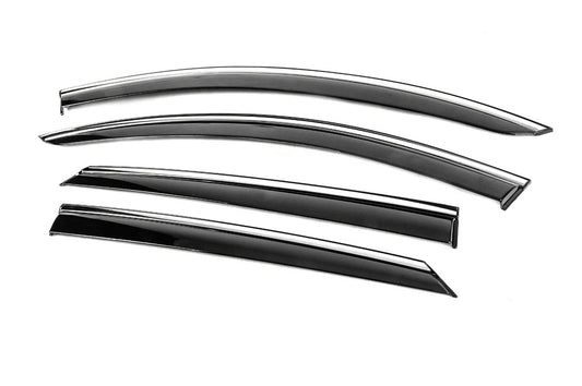 Window Deflectors with Chrome Trim Niken Luxury (4 pcs) for Renault Logan MCV 2013-2022 - image 2