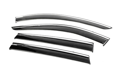 Window Deflectors with Chrome Trim Niken Luxury (4 pcs) for Nissan X-trail T32/Rogue 2014-2021 - image 2