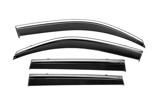 Window Deflectors with Chrome Trim Niken Luxury (4 pcs) for Nissan X-trail T31 2007-2014 - image 1