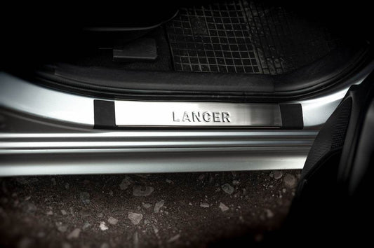 Sill (OMSA, 4 pieces, stainless steel) for Mitsubishi Lancer X 2008↗ - Reelken Auto