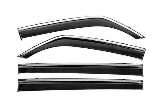 Window Deflectors with Chrome Trim Niken Luxury (4 pcs) for Mitsubishi Pajero Wagon IV 2006-2021 - image 1
