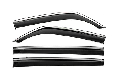 Window Deflectors with Chrome Trim Niken Luxury (4 pcs) for Mitsubishi Pajero Wagon IV 2006-2021 - image 1