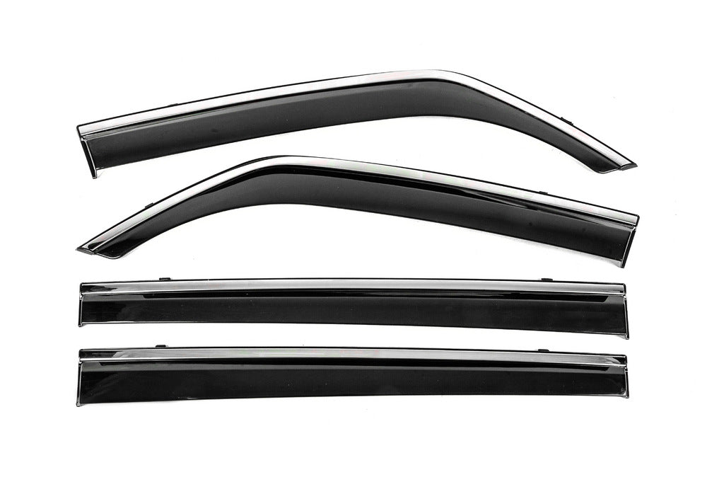 Window Deflectors with Chrome Trim Niken Luxury (4 pcs) for Mitsubishi Pajero Wagon III 1999-2006 - image 1