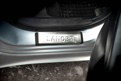 Sill (OMSA, 4 pieces, stainless steel) for Mitsubishi Lancer X 2008↗ - Reelken Auto