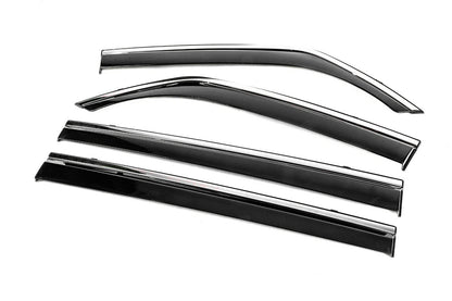 Window Deflectors with Chrome Trim Niken Luxury (4 pcs) for Mitsubishi Pajero Wagon IV 2006-2021 - image 2