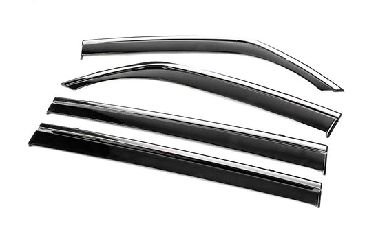 Window Deflectors with Chrome Trim Niken Luxury (4 pcs) for Mitsubishi Pajero Wagon III 1999-2006 - image 2