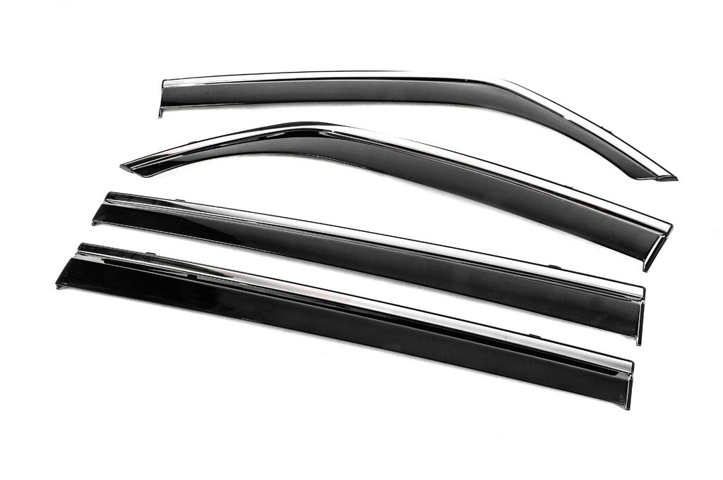 Window Deflectors with Chrome Trim Niken Luxury (4 pcs) for Mitsubishi Pajero Wagon III 1999-2006 - image 2