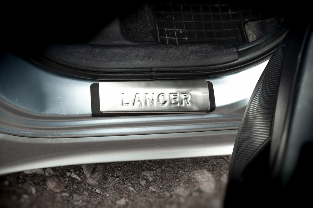 Door Sill Protectors Stainless Steel Omsa 4 pcs for Mitsubishi Lancer X 2008- - image 3