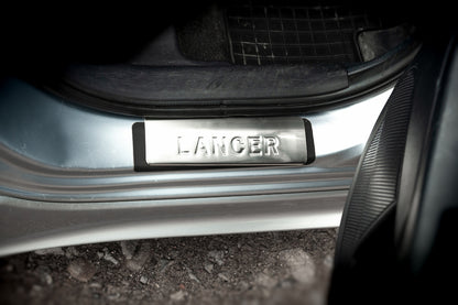 Door Sill Protectors Stainless Steel Omsa 4 pcs for Mitsubishi Lancer X 2008- - image 3