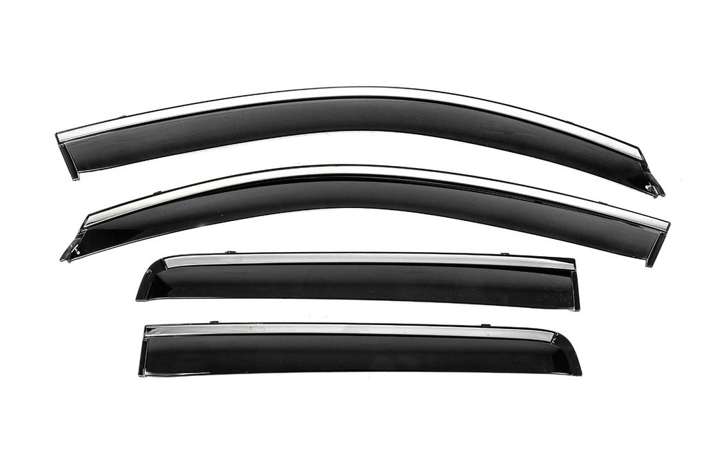 Window Deflectors with Chrome Trim Niken Luxury (4 pcs) for Mitsubishi Outlander 2006-2012 - image 1