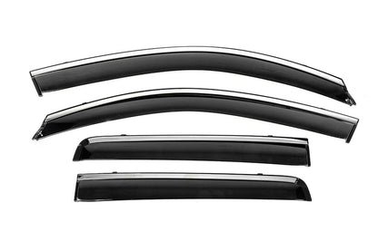 Window Deflectors with Chrome Trim Niken Luxury (4 pcs) for Mitsubishi Outlander 2006-2012 - image 1