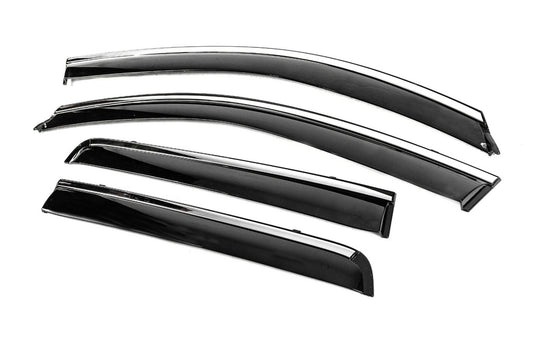 Window Deflectors with Chrome Trim Niken Luxury (4 pcs) for Mitsubishi Outlander 2006-2012 - image 2