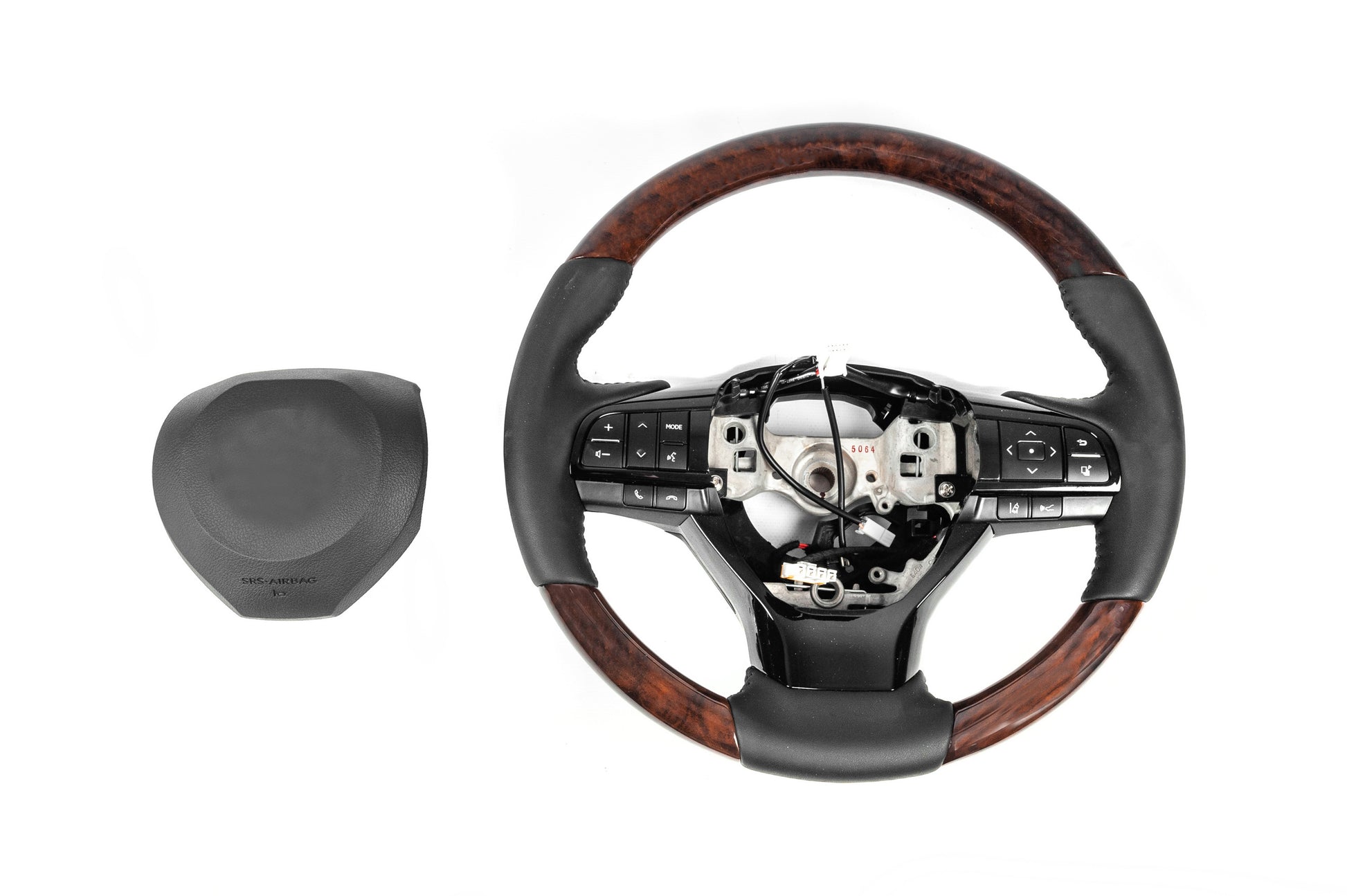 Steering wheel assembly (with heating, wood finish) for Lexus LX570/450d 2008-2022 - image 6