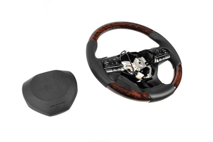 Steering wheel assembly (with heating, wood finish) for Lexus LX570/450d 2008-2022 - image 8
