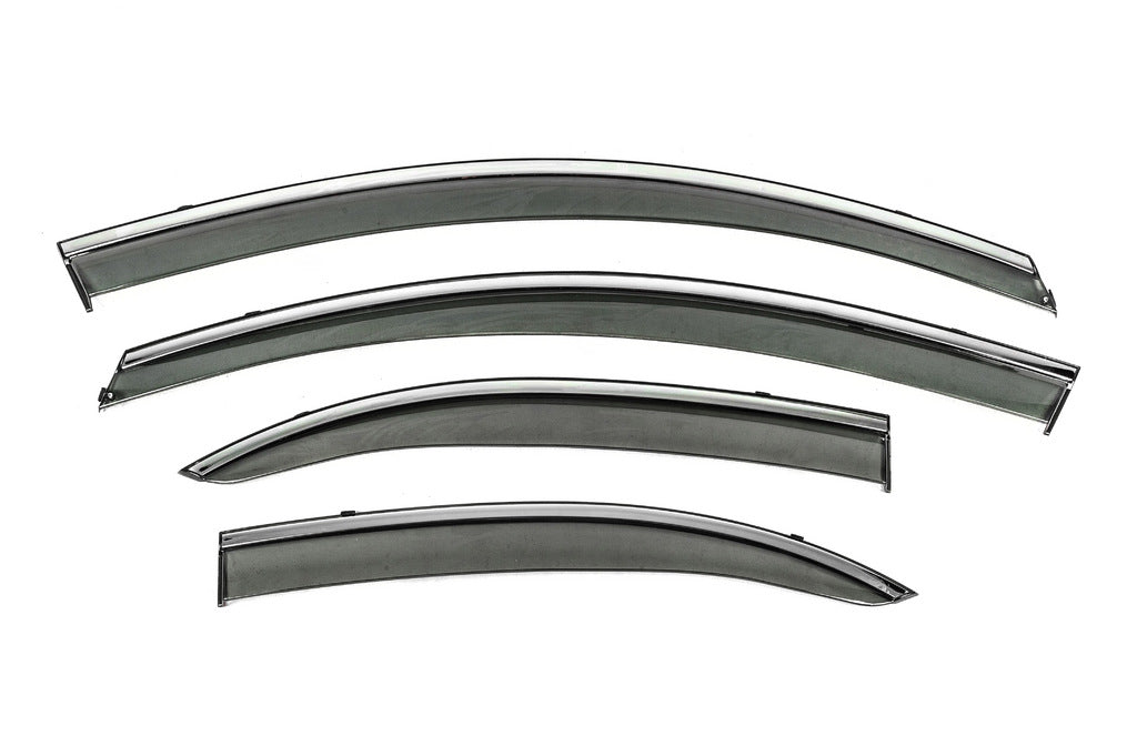 Window Deflectors with Chrome Trim Niken Luxury (4 pcs) for Mitsubishi Lancer X 2008- - image 2