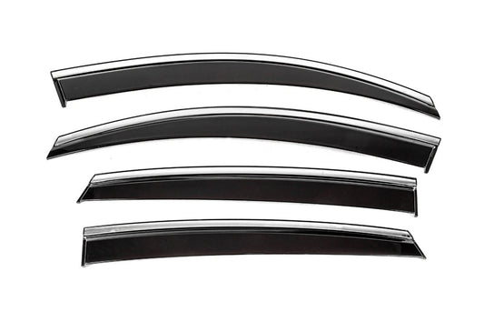 Window Deflectors with Chrome Trim Niken Luxury (4 pcs) for Mercedes GLC coupe C253 2016-2023 - image 1