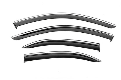 Window Deflectors with Chrome Trim Niken Luxury (SD, 4 pcs) for Mercedes C-class W204 2007-2015 - image 1