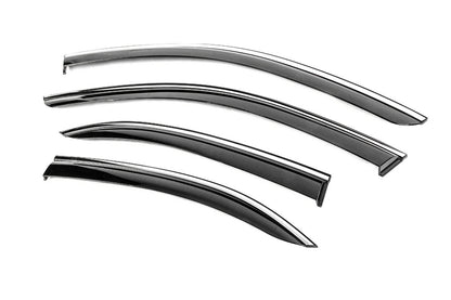 Window Deflectors with Chrome Trim Niken Luxury (SD, 4 pcs) for Mercedes C-class W204 2007-2015 - image 2