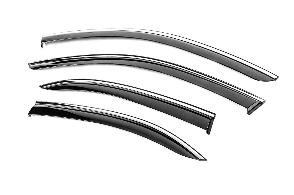 Window Deflectors with Chrome Trim Niken Luxury (SD, 4 pcs) for Mercedes C-class W204 2007-2015 - image 2