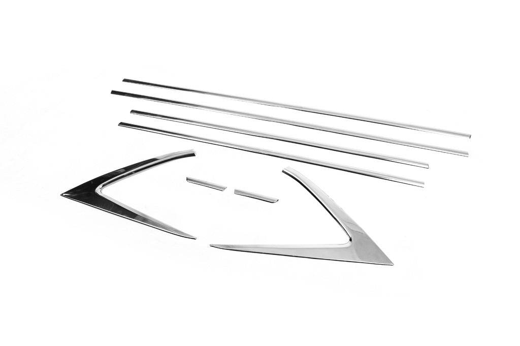 Lower glass moldings (8 pcs., Stainless steel) for Hyundai I-20 2020↗ - Reelken Auto