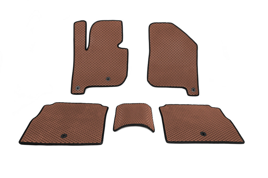 Polyurethane Floor Mats EV (EVA, Brown) for Kia Soul II 2013-2018 - image 1